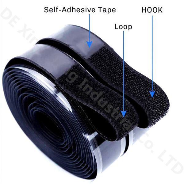 Strong sticky Self Adhesive Hook and Loop Tape 100% Nylon Back Gule Fasteners