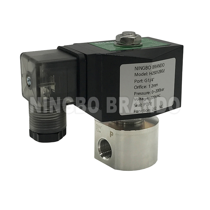 DN10 3/8 Inch 300 bar High Pressure Solenoid Valve Stainless Steel 220V 24V