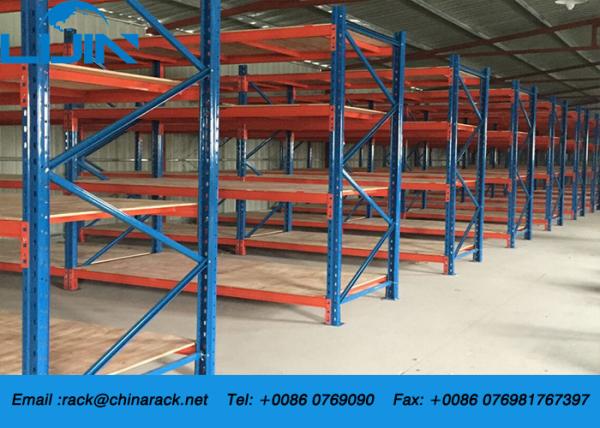 Corrosion Protection Steel Rack Storage , Metal Pallet Racks With Plywood Board