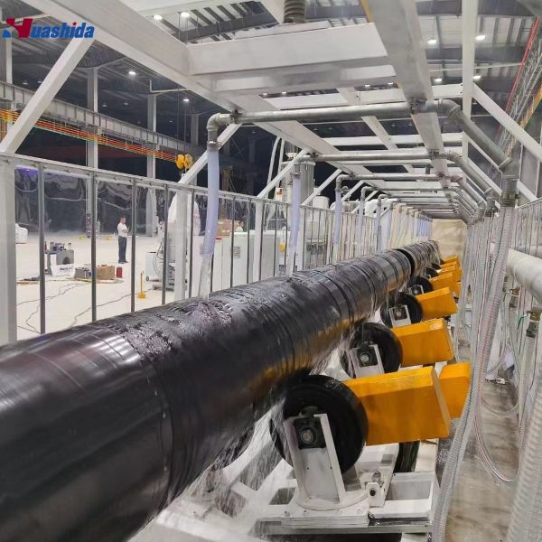 3LPE Coating Pipe Production Line with Internal Liquid Painting and External 3LPE Coating for SA2.5 Clean Level