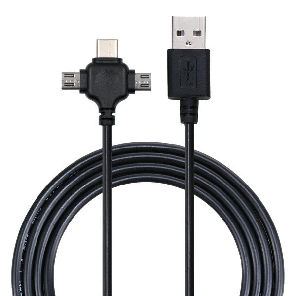 Cabo de dados de carregamento rápido 3 em 1 USB 2.0 de 0,5 m Micro Tipo C