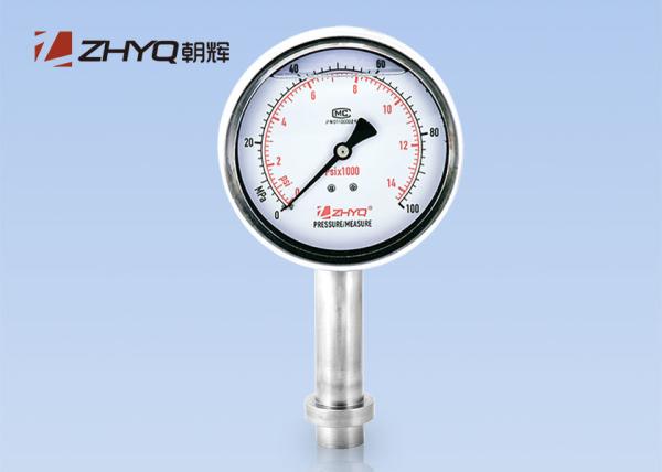 Clamp Connection Diaphragm Pressure Gauge , Bourdon Tube Pressure Gauge PT124Y-622