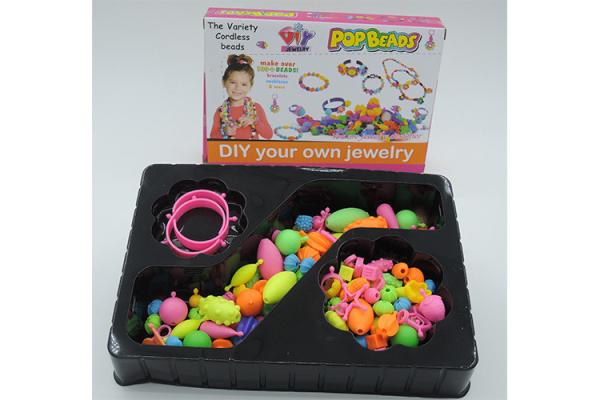 100Pcs DIY Children'S Play Jewellery Set , Little Girls Cordless Pop Bead Set