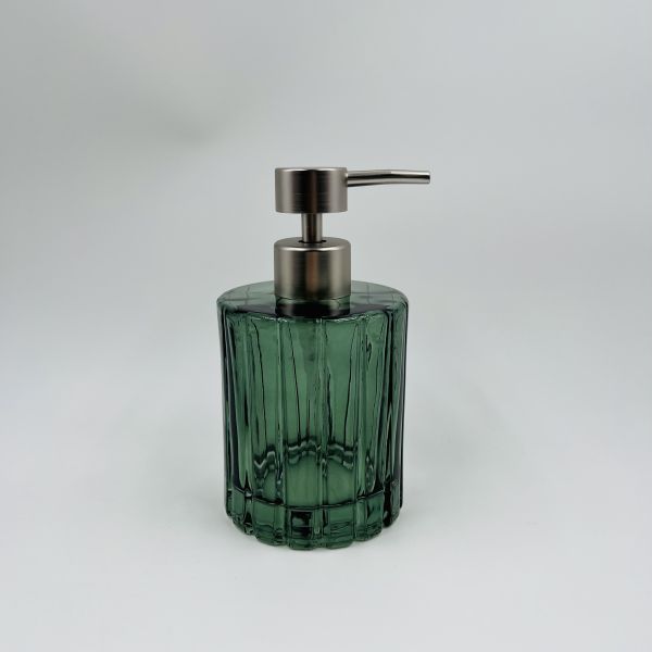 Рыбчатое стекло аксессуары для ванной комнаты 3 шт. Зелёный цвет с вертикальной полосой Серебряный макет