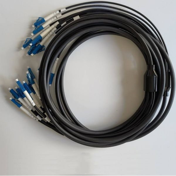 LSZH Jacket Armored Military Optical Cable Tactical Fiber Cable 3.0mm LC To LC