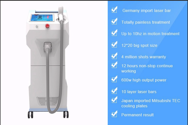 Germany lasers totally painless treatment stationary beauty product 808nm diode laser hair removal with 3 years warranty
