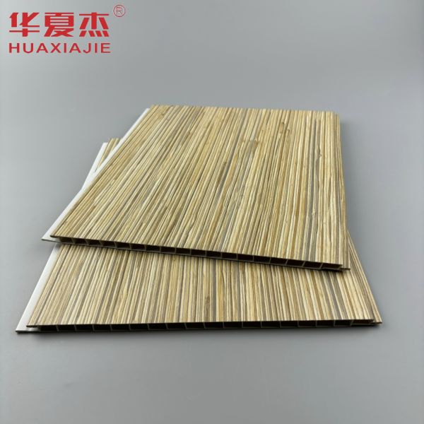 Современный дизайн деревянные зерна ПВХ стеновая панель Ламинированная поверхность потолочная панель Декорация для дома интерьера и экстерьера