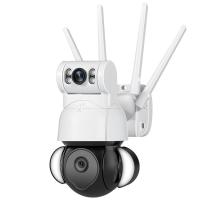 Cámara de seguridad impermeable al aire libre dual de la lente IP65 con el reflector granangular