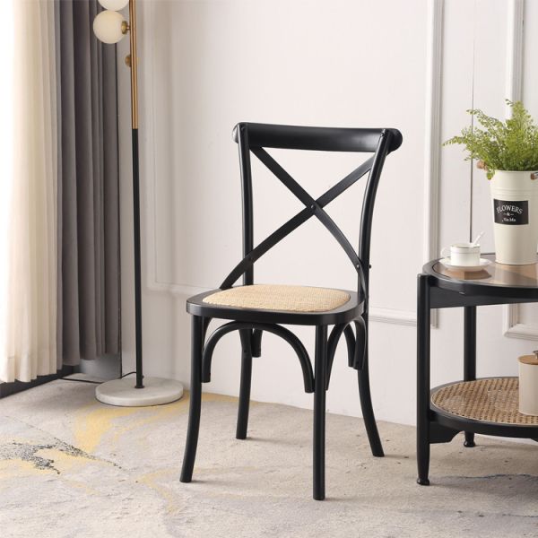 Garden Chair Hotel Outdoor Wood Dining Crossback Chair for Wedding Party Banquet Events