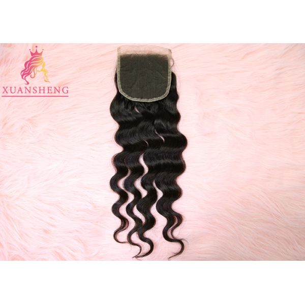 Full Cuticle Loose Wave 10A Grade 100% Indian Virgin Curly Closure