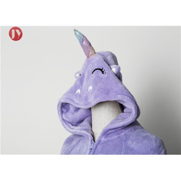 Fashionable high quality fabric girls unicorn hooded onesie pajamas jumpsuit Cartoon Sleepwear