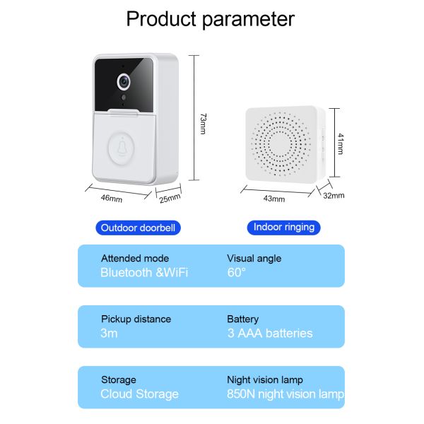ODM Smart Video Wireless Doorbell Intercom 4.3 Inch Display For Home Security