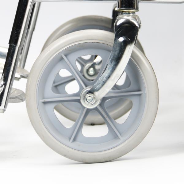 Chormed Steel Frame Standard Folding Steel Wheelchair 24 Inch Rear Wheels
