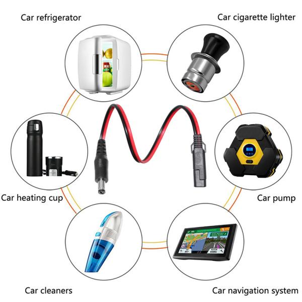 SAE to DC Power Adapter Cable 12V 24V for Solar Panels