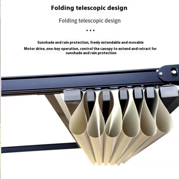 Waterproof Retractable Awning with Aluminum Frame Polyester Sail-Outdoor Patio Canopy 6m Projection Customizable Dimensions