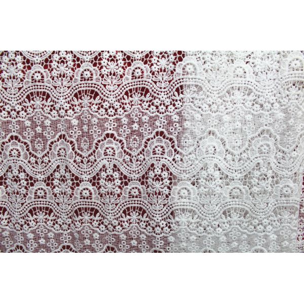 100% Polyester Chemical embroidery lace fabric for lady's dresses and Garment