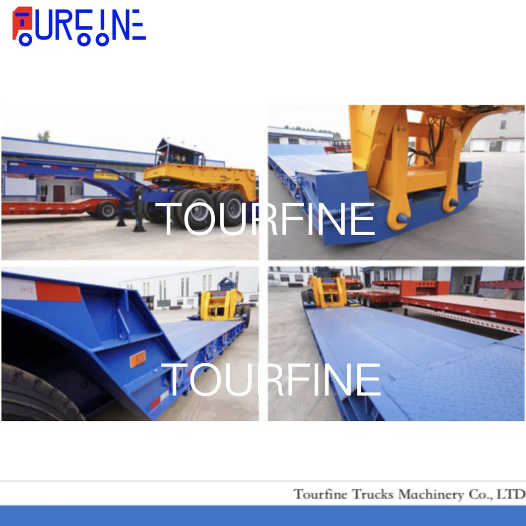100 Ton Detachable Gooseneck Lowboy Trailer 4 Axle for Oversized Equipment Transport