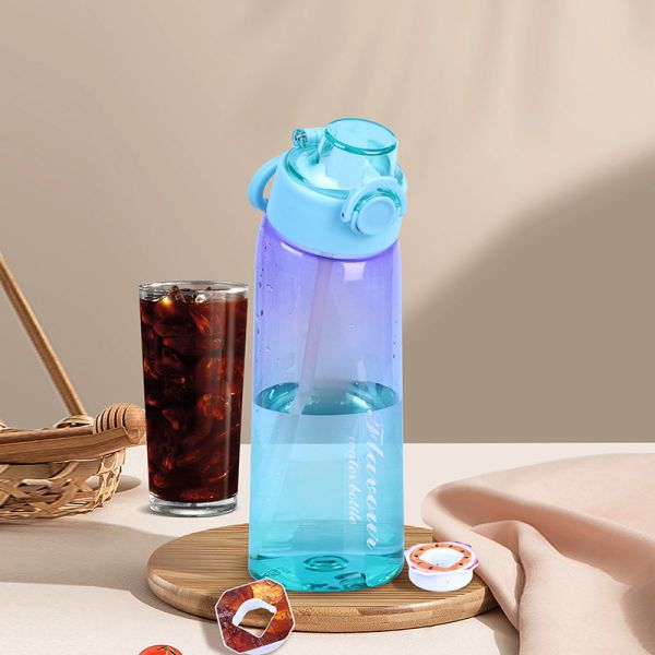 Bouteilles d'eau d'entraînement de 700 ml avec paille, écologiques, sans BPA, avec anneau parfumé et durables pour les besoins de votre entreprise