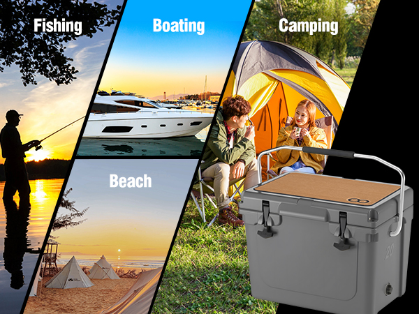Outdoor Camping Teak 16.7 inch EVA Foam Pad Non Slip Waterproof Cooler Pad Fits RTIC Cooler Box