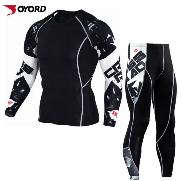 Quick Dry Uv Protection Gym Track Gym Rash Suit Men Sport Set