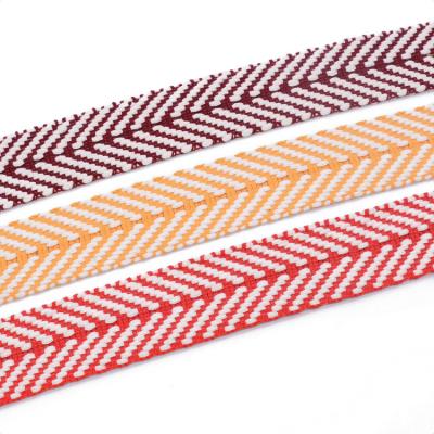 Fita feita sob encomenda grossa 40mm do Webbing de desenhos em espinha do jacquard das multi cores