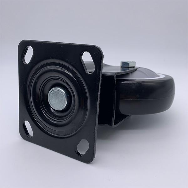 8 Inch Black PU Swivel Caster with 360 Degree Top Plate