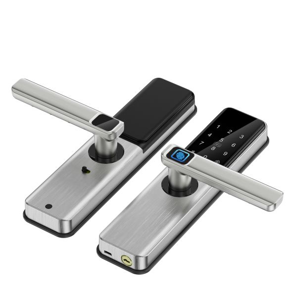 Home Security WIFI Tuya APP Smart Multi-Unlock Fingerprint Key Padlock Polished Aluminum Alloy Door Lock 6-Month Standby Time