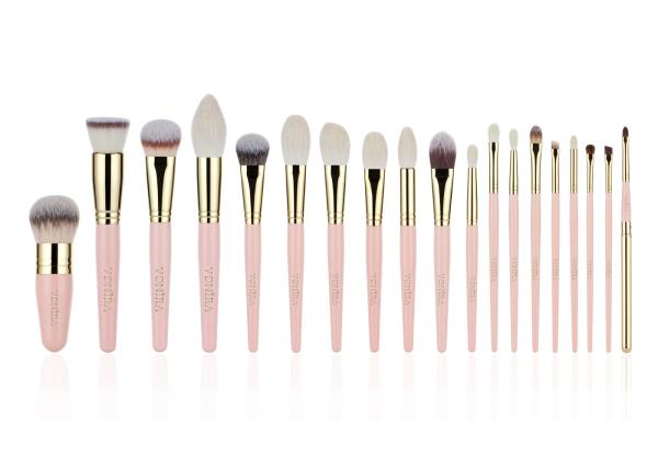 Rosa Nude do ouro de Vonira 19 partes do maquilhador natural Brushes do cabelo