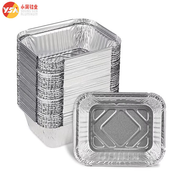 Disposable Aluminum Foil Container 450ml 800ml Oven Microwave Safe Leak Proof Tray with Plastic Lid