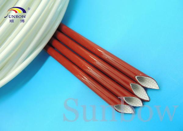 Iron oxide red braided sleeving products , High Temperature Fiberglass Sleeving