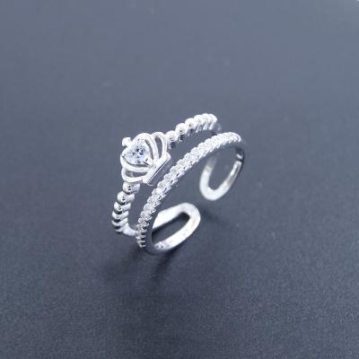 O zirconita de prata ajustável soa o zirconita imperial do AAA da forma da coroa