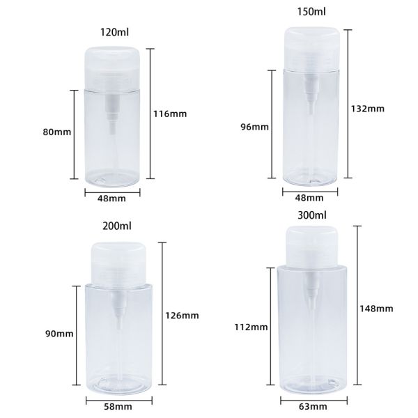 Makeup Remover Bottle HDPE Plastic Nail Washing Bottle120/150/200/300/500ml
