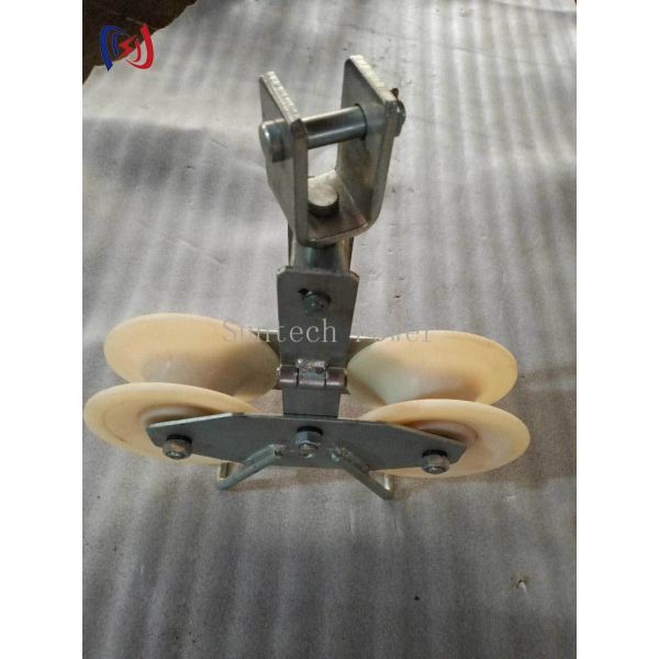 Durable Tandem Sheave Stringing Block for Bundle Conductor Stringing on High Voltage Power Lines with 25KN Rated Load