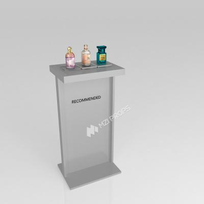 Présentoir Gris en Bois pour Vitrine de Marque, Design de Magasin et Présentoir Avant-Gardiste