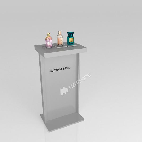 Display Stand Grey Wooden Showcase Cabinet For Branding Store Design And Fashion-Forward Display Showcase
