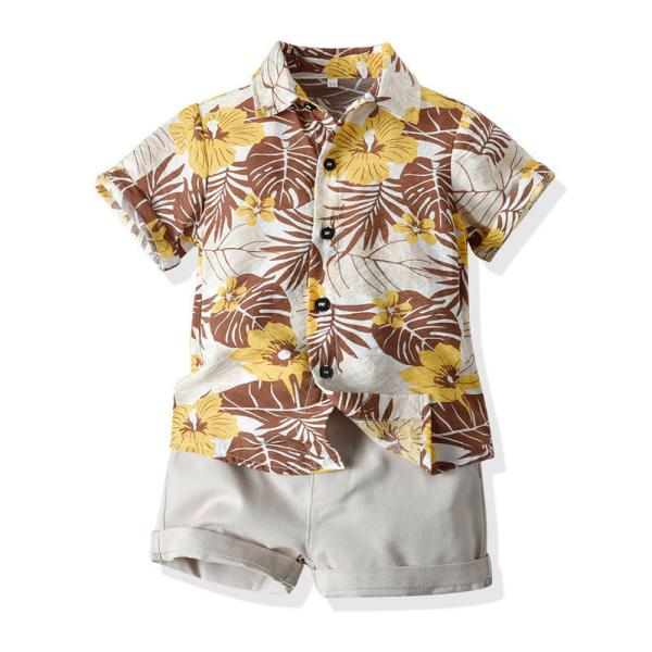 Short Sleeved Children's Outfit Sets Summer Shorts Cotton Kids Clothing