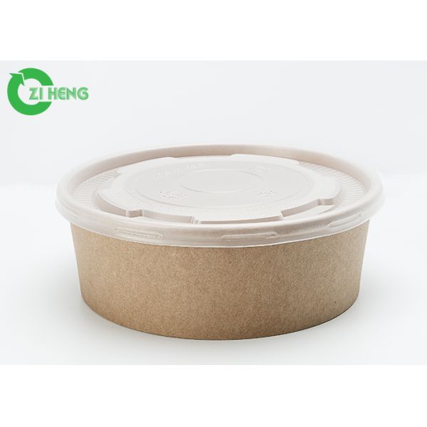 Качество еды устранимый Kraft бумажное 50oz вокруг салатниц с крышкой PP плоской белой