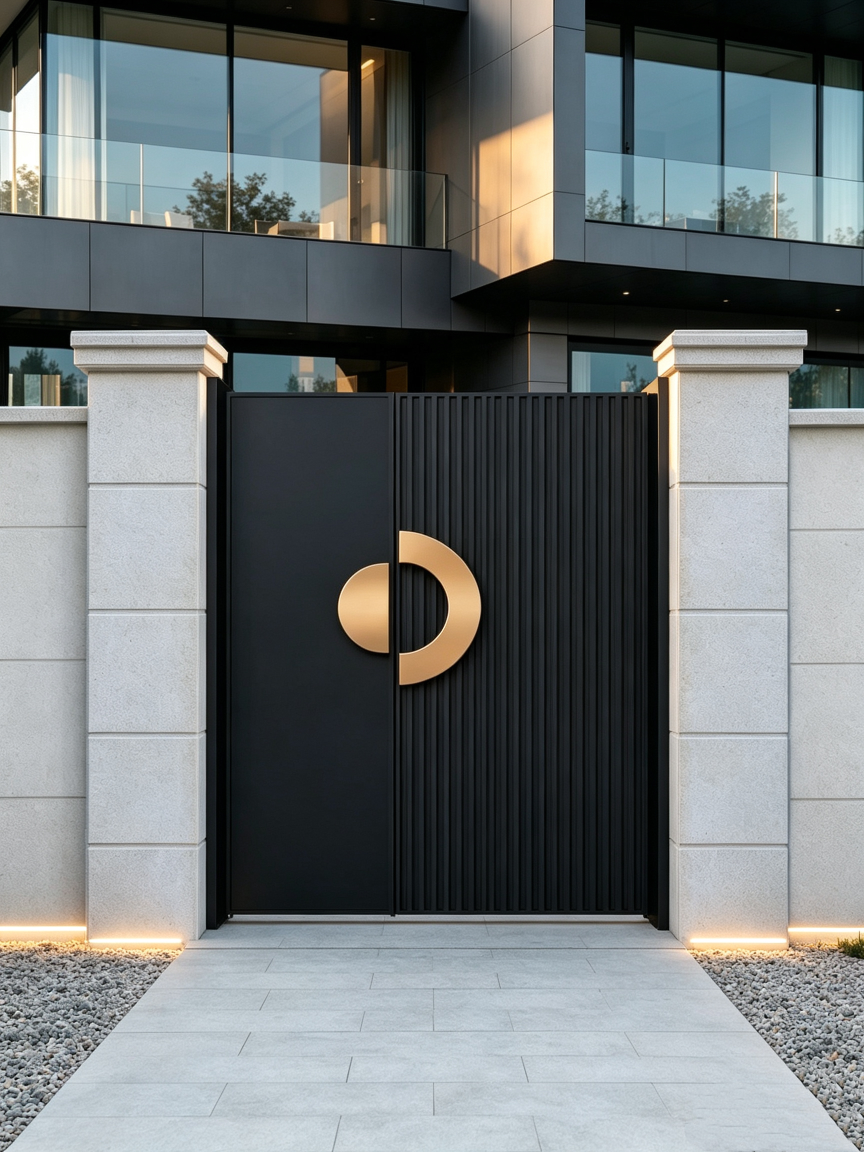Modern Minimalist T6-T5 Aviation-grade Aluminum Alloy Courtyard Gate with Custom Size and Electric Control for Villa Gardens