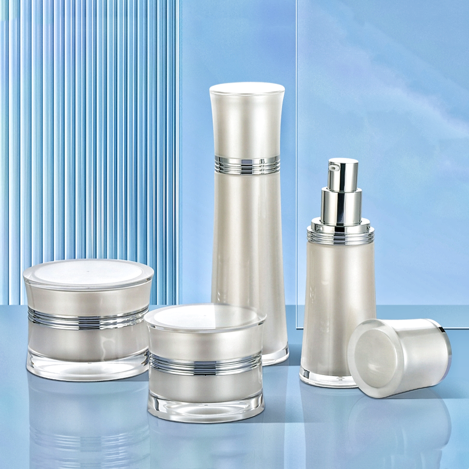 белый акриловый лосьон пластмассы насоса 50ml разливает бутылки по бутылкам Skincare лицевого лосьона косметические