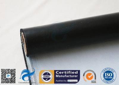 1 material de isolação à prova de fogo do refrigerador da tela revestida preta lateral da fibra de vidro do silicone
