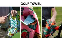 Toalla de impresión de golf personalizada de microfibra Waffle Toalla de golf antibacteriana