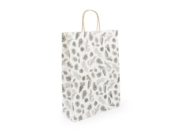 Sacos de prata cortados luxo do presente do Natal com serviço torcido do OEM dos punhos