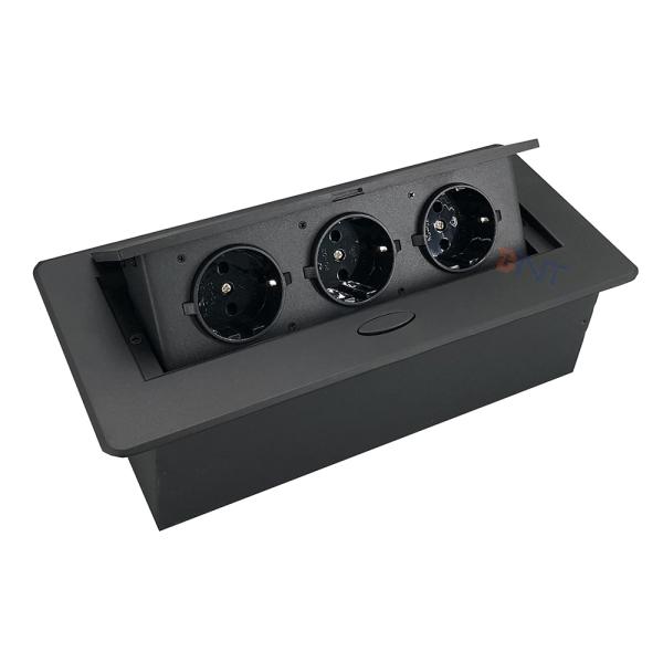 Melloni Pop-Up Tabletop Socket 3 AC Outlets Retractable Hidden Recessed Power for Kitchen Desktop EU Socket Tabletop Accessory