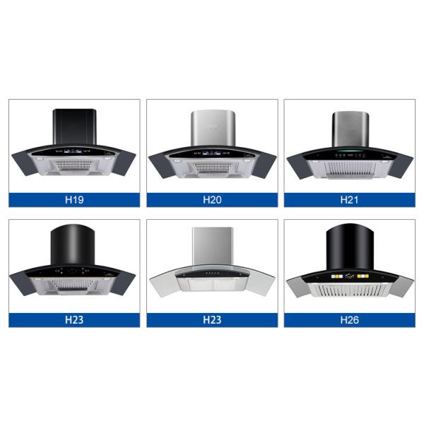 Smart Stainless Steel Glass Range Hood with App Control Low Noise Kitchen Chimney Hood