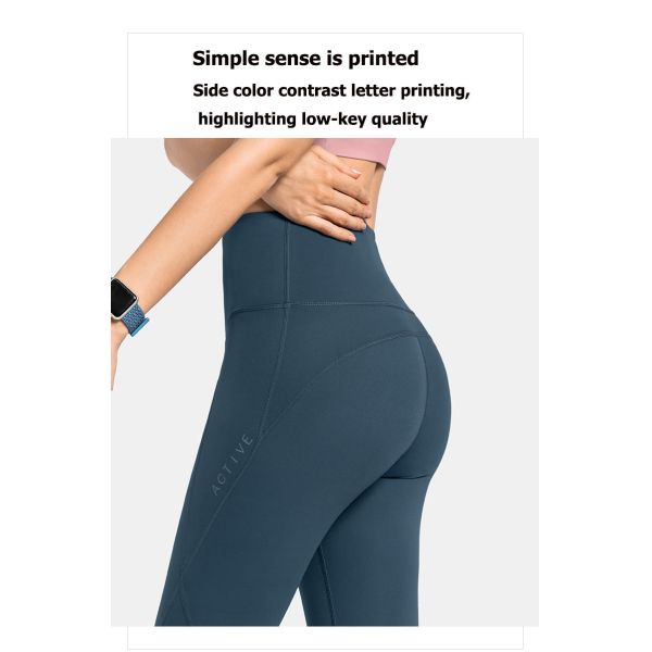 Pantalones de nylon sudados de la yoga de Logo Printed Spandex de las medias para mujer del entrenamiento de la prueba 280g