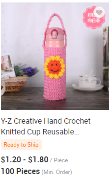 Y-Z Neutral Color Reusable Farm House Crochet Coffee Sleeve Cup Cozy with Wood Buttons