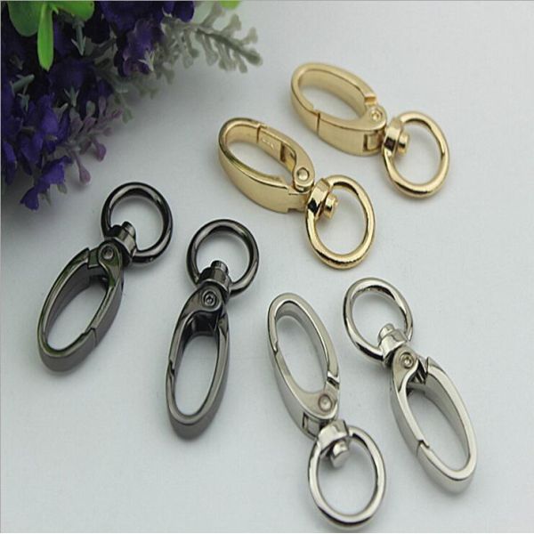 High quality custom nickel color 15 mm round shape eye bolt snap hooks for sling bags