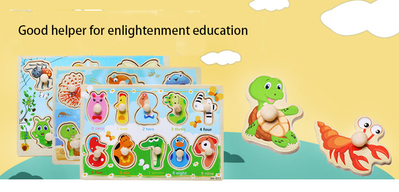 Игрушки Unisex 15cm деревянных животных мозаик деревянные воспитательные