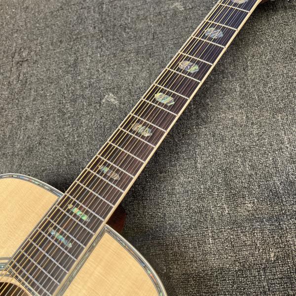Custom M Style 12 Strings Solid Spruce Top Dreadnought Acoustic Guitar, Customized Logo on Headstock
