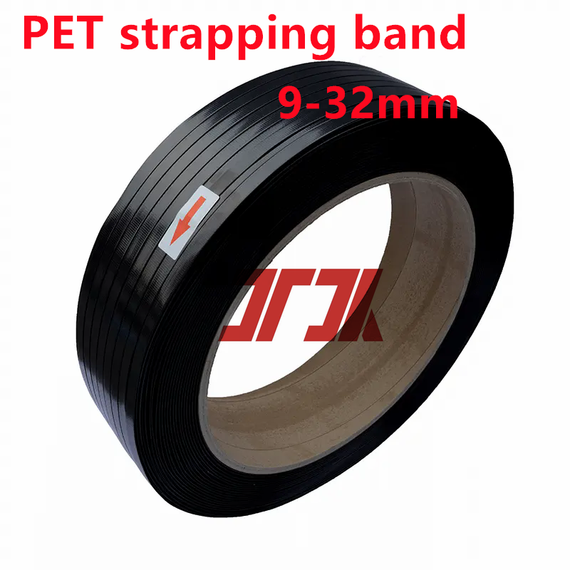 High Tenacity Pet Strap Roll Strapping Manufacturer For Packing Buildings Cargo Green Embossing